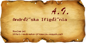 Andráska Ifigénia névjegykártya